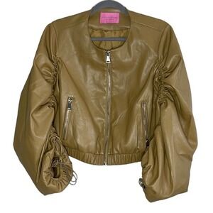 AZALEA WANG STACKED VEGAN JACKET SIZE L